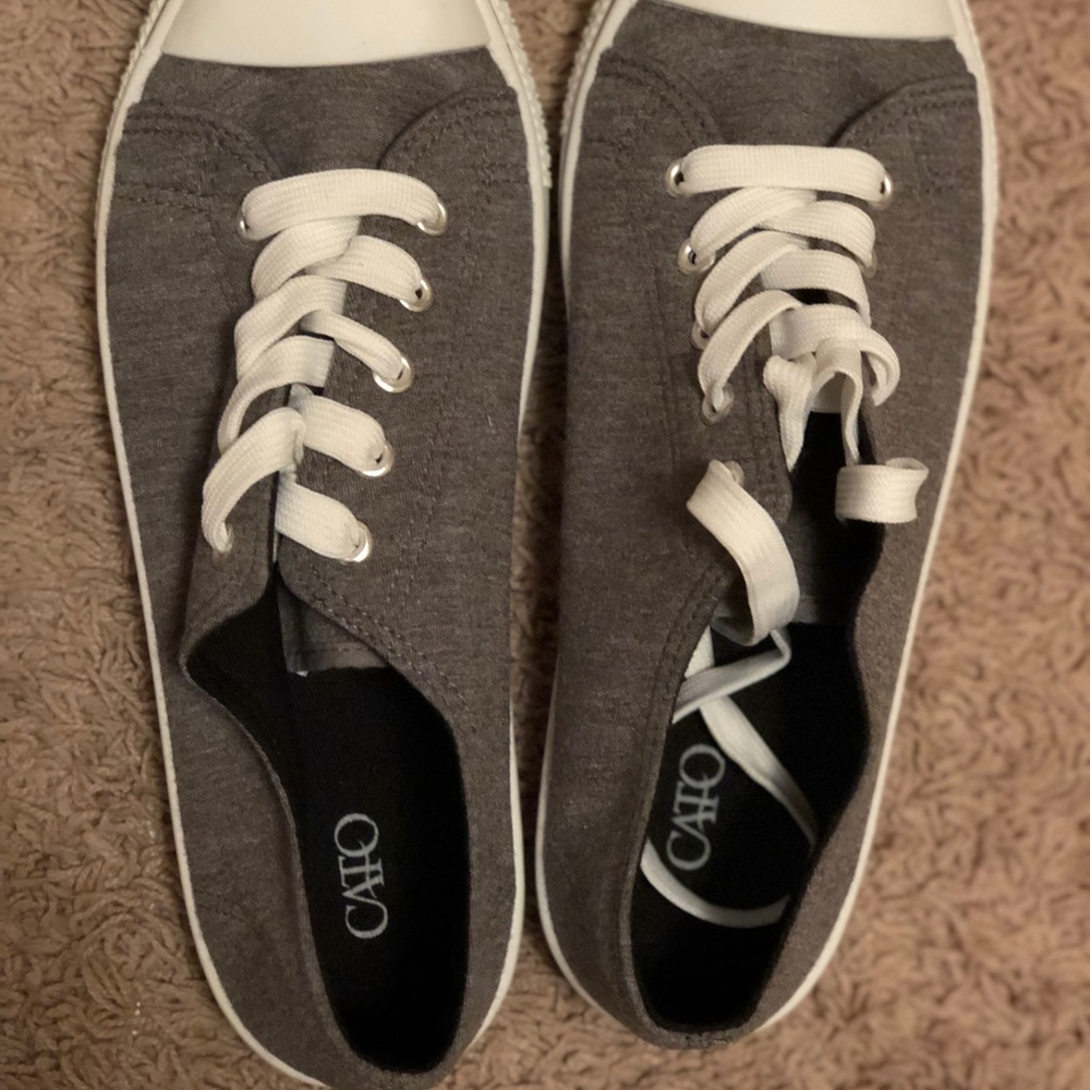 Grey and White sneakers